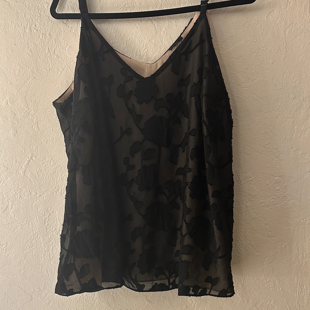 Chic Black Floral Camisole